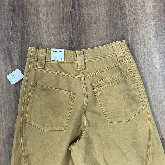 NEW Free People We The Free Chill Vibes Dropped Wide Leg Mustard Scout Jeans 28 - Picture 5 of 15